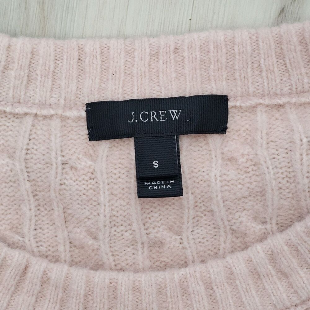 J.Crew Cable Knit Side Button Sweater Blush Pink / Soft Rose Size S - Picture 7 of 8